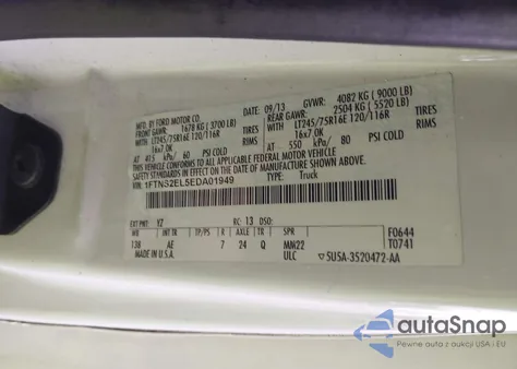 2014 Ford E-250 Commercial из США, поврежденный, VIN 1FTNS2EL5EDA01949